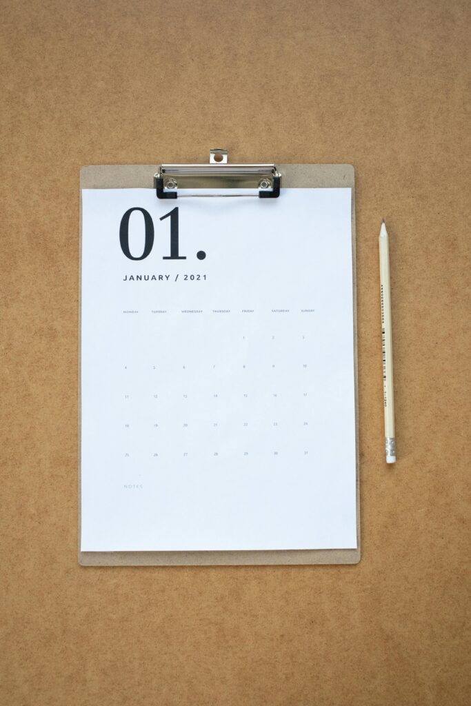 Kalender Klemmbrett